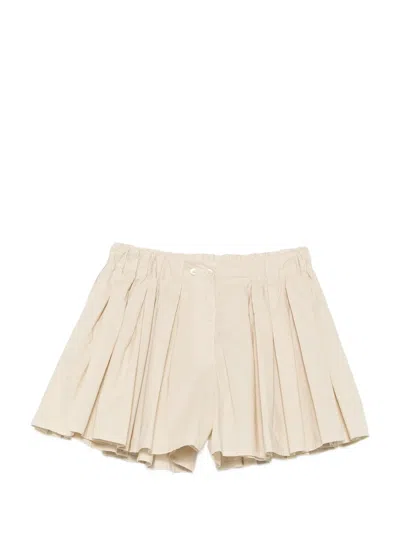 Jucca Pleated Short Skirt In Brown
