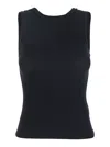 Jucca Black Top With Ribbed Design And Cut-out Detail On The Back In Black