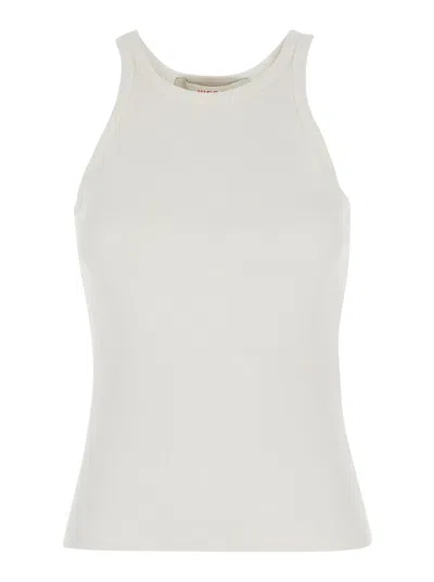 Jucca Ribbed Tank Top - White - Tank Top With Round Neckline And Thin Straps. Made Of Cotton. White. Women