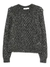 Jucca Sequin-embellished Crew-neck Top In Gray