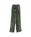 Jucca Sequined Wide-leg Palazzo Pants With Elastic Waistband In Green