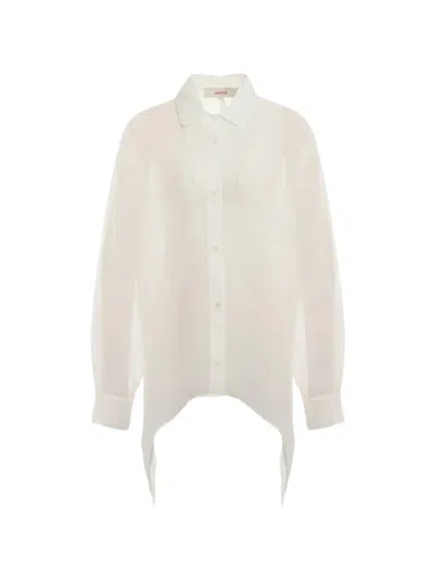Jucca Sheer Asymmetric Shirt In White