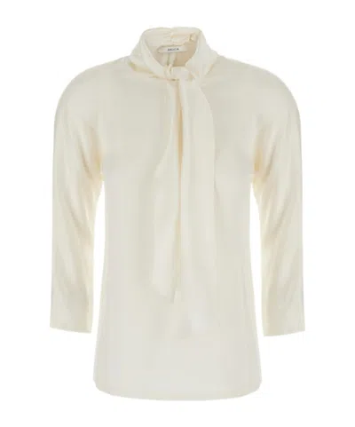 Jucca Shirt With A Bow At The Neckline In White