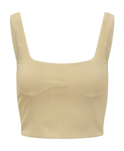 Jucca Short Square Collar Vest In Nude