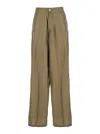 Jucca Green Silk Pants With Belt Loops And Logo Patch On The Rear In Silk Woman In Green
