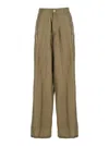 Jucca Green Silk Pants With Belt Loops And Logo Patch On The Rear In Silk Woman In Green