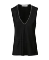 Jucca Sleeveless V-collar Vest In Black