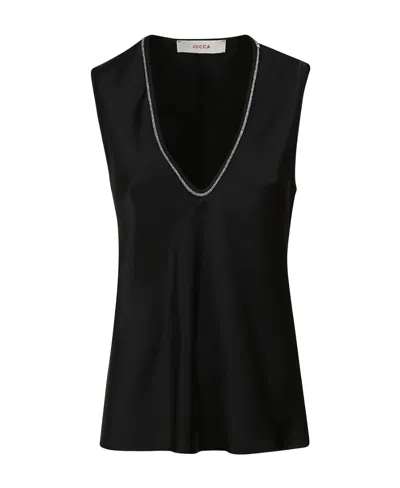 Jucca Sleeveless V-collar Vest In Black