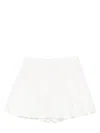 Jucca Structured Flared Pleated Mini Skirt In White