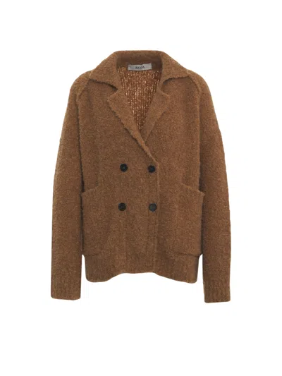 Jucca Sweater To Double-breasted Jacket In Brown