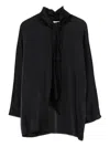 Jucca Tie Neck Silk Blouse In Black