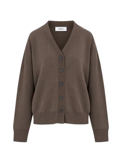Jucca V-neck Button-up Cardigan In Brown