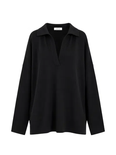 Jucca V-neck Drop-shoulder Sweater In Black