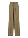 Jucca Green Silk Pants With Belt Loops And Logo Patch On The Rear In Silk Woman