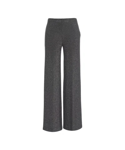 Jucca Wide-leg Trousers In Shimmering Lurex Fabric In Gray