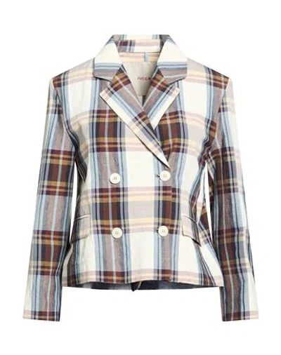 Jucca Woman Blazer Beige Size 6 Cotton, Linen In Multi