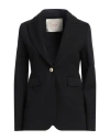 Jucca Woman Blazer Black Size 2 Viscose, Polyamide, Elastane