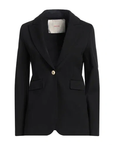 Jucca Woman Blazer Black Size 2 Viscose, Polyamide, Elastane