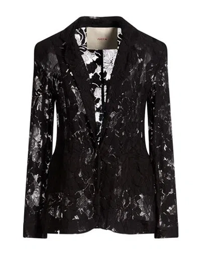 Jucca Woman Blazer Black Size 4 Polyamide, Cotton