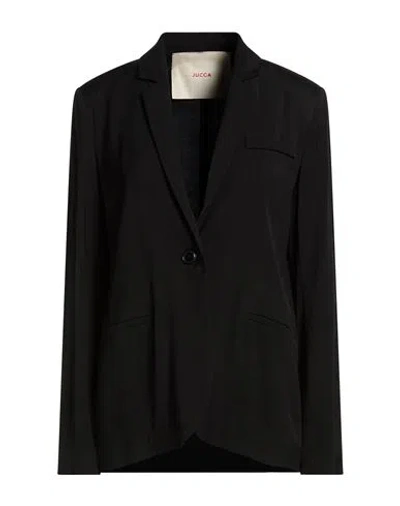 Jucca Woman Blazer Black Size 8 Viscose, Wool