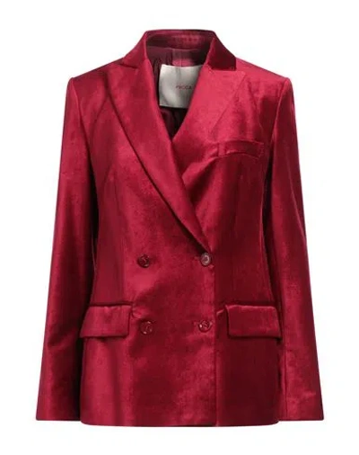 Jucca Woman Blazer Brick Size 6 Cotton, Viscose In Red