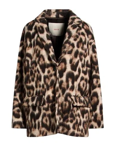 Jucca Woman Blazer Dark Brown Size 4 Polyester, Virgin Wool, Acrylic