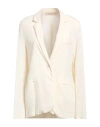 Jucca Woman Blazer Ivory Size 10 Viscose, Elastane In White
