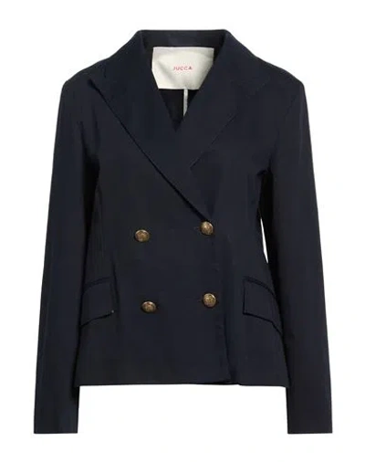 Jucca Woman Blazer Midnight Blue Size 8 Cotton