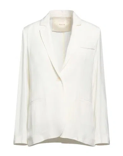 Jucca Woman Blazer Off White Size 6 Viscose, Wool