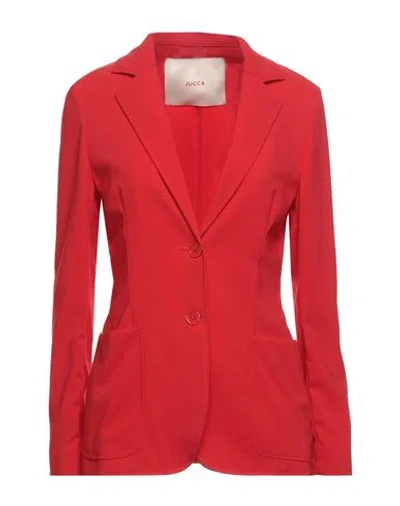 Jucca Woman Blazer Red Size 6 Polyester, Elastane