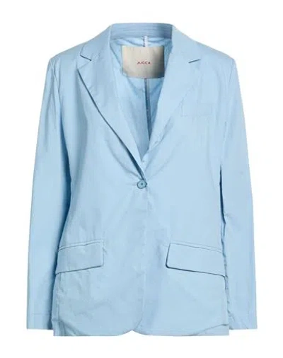 Jucca Woman Blazer Sky Blue Size 8 Cotton