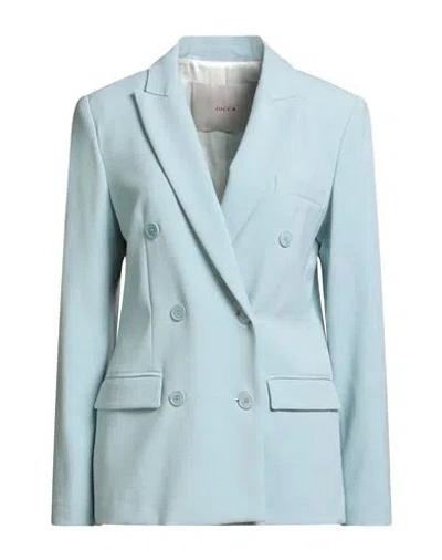 Jucca Woman Blazer Sky Blue Size 8 Viscose, Polyester, Elastane