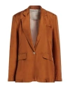 Jucca Woman Blazer Tan Size 8 Silk In Brown
