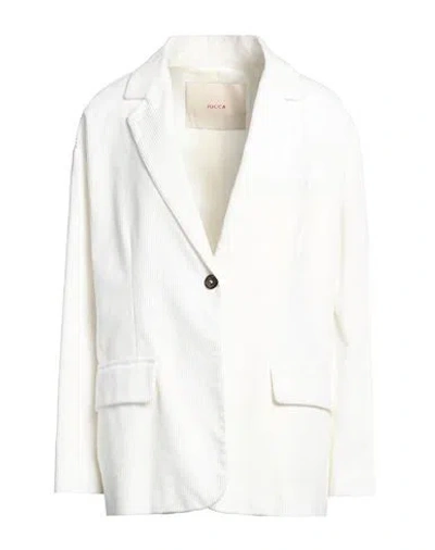 Jucca Woman Blazer White Size 8 Cotton