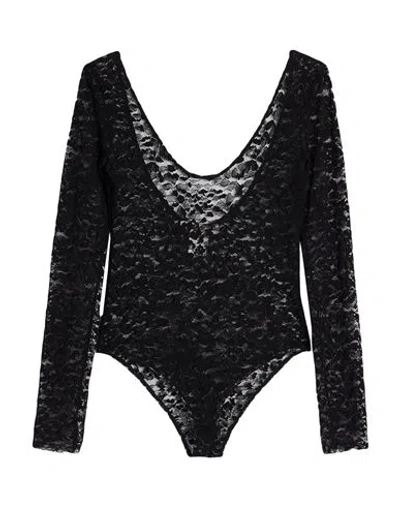 Jucca Woman Bodysuit Black Size 8 Polyamide, Cotton, Elastane