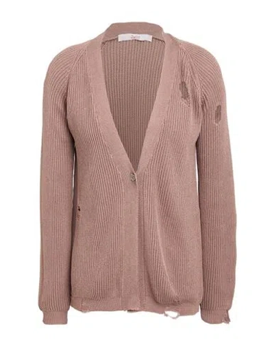 Jucca Woman Cardigan Chocolate Brown Size S Cotton In Pink
