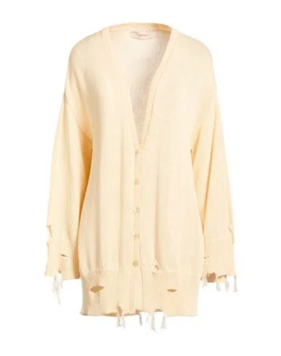 Jucca Woman Cardigan Cream Size L Cotton In Yellow