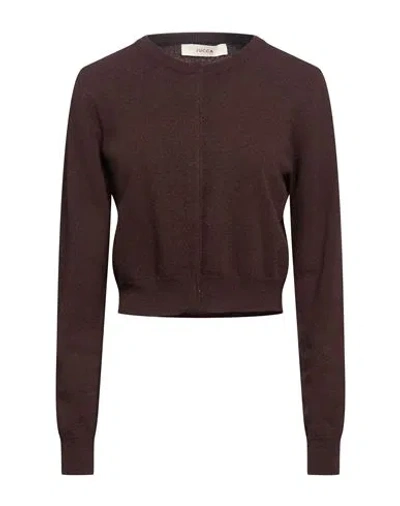 Jucca Woman Cardigan Dark Brown Size M Virgin Wool