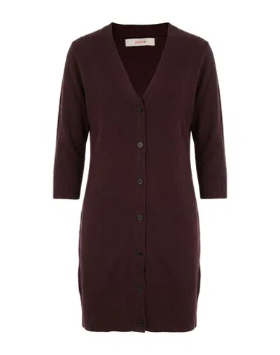 Jucca Woman Cardigan Dark Brown Size S Virgin Wool