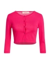 Jucca Woman Cardigan Fuchsia Size L Viscose, Polyamide In Pink