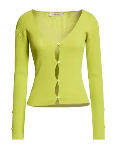 Jucca Fine-ribbed Cardigan In Green
