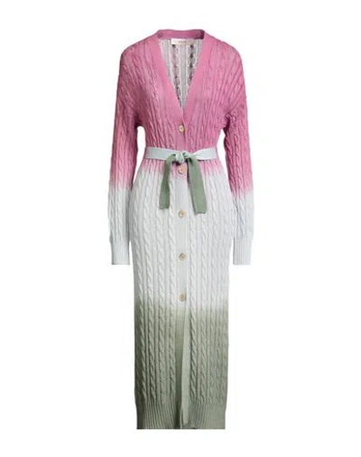 Jucca Woman Cardigan Mauve Size M Cotton In Green