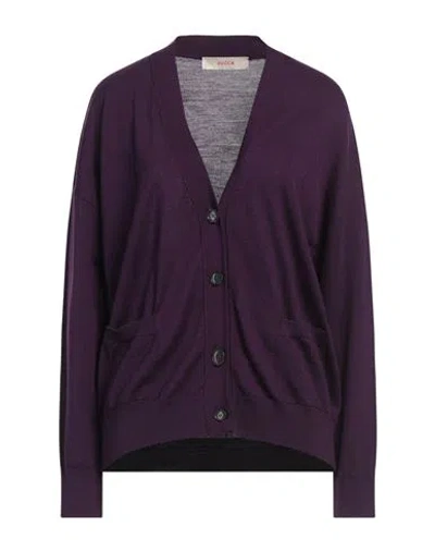 Jucca Woman Cardigan Purple Size M Virgin Wool
