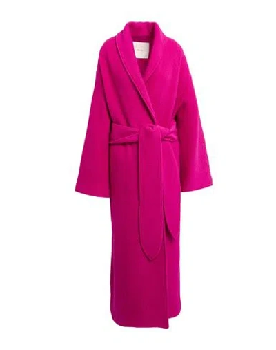 Jucca Woman Coat Fuchsia Size 8 Virgin Wool In Pink