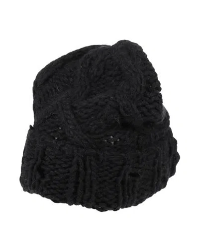 Jucca Woman Hat Black Size Onesize Mohair Wool, Wool, Polyester