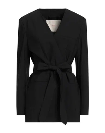 Jucca Woman Jacket Black Size 10 Polyester, Virgin Wool, Elastane