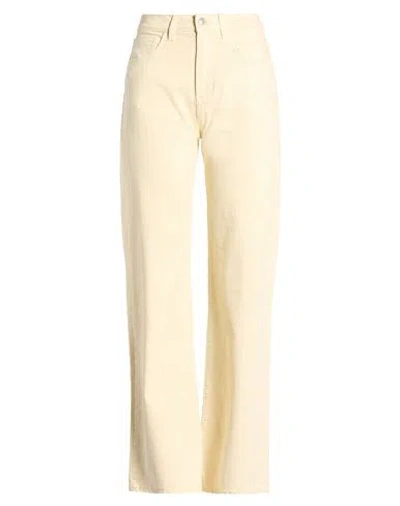 Jucca Woman Jeans Cream Size 28 Cotton, Elastane In White