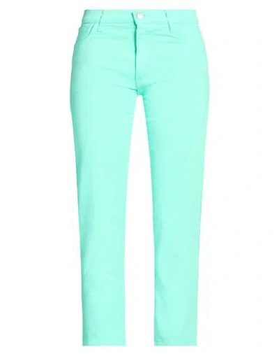Jucca Woman Jeans Light Green Size 26 Cotton, Elastane In Blue