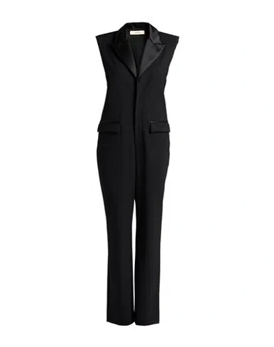 Jucca Woman Jumpsuit Black Size 10 Polyester, Cotton, Elastane