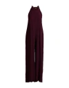 Jucca Woman Jumpsuit Burgundy Size 10 Acetate, Viscose, Polyester, Elastane In Burgundy